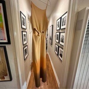 Sandro Aja Cutout Ombré Beige Midi Dress